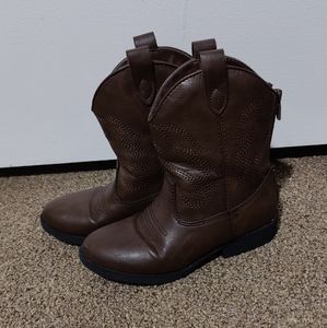 Cat & Jack boys size 11 brown cowboy boots